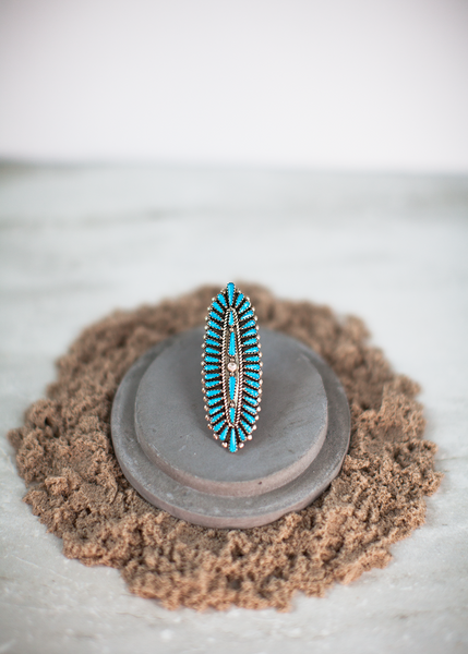 Sterling Silver Turquoise Ring by Andrew Ned from United States