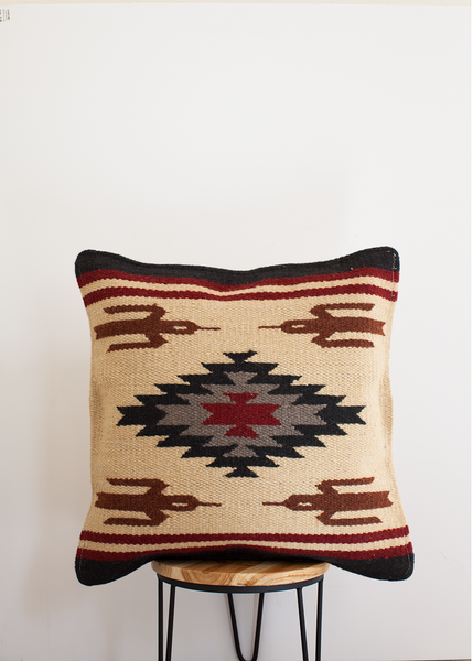 Maya Modern Wool Throw Pillow from Pakistan